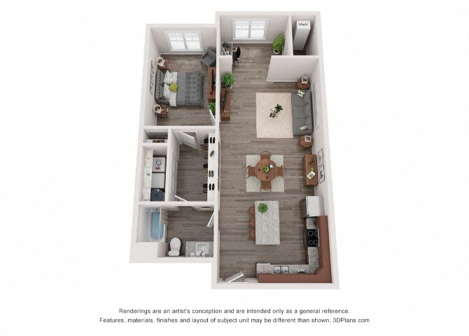 One bedroom at Logans Landing apartments One bedroom at Logans Landing apartments
